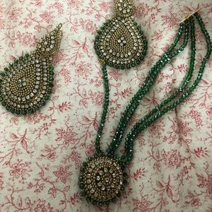 Pakistani Indian earrings with Tikka